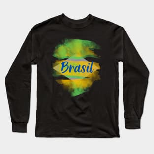 Brasil Flag Long Sleeve T-Shirt